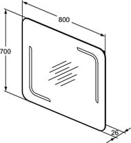 ������� Ideal Standard MIRROR&LIGHT 800�700 � ����������, ��������, ������, ������ T3351BH