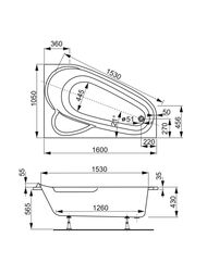 Ванна акриловая VAGNERPLAST SELENA 160 L (1600х1050х430) угловая, левая VPBA163SEL3LX-04