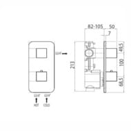 ���������� ����� ������������� ���������� �� 2 ������ Bossini HighFlow Z030205000