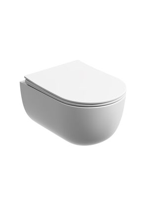 Унитаз подвесной Ceramicanova Modena 490х355х320 без ободка, сиденье м/л, белый матовый CN6063MW