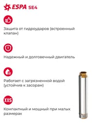 ��������� ���������� ����� ESPA SE4 2 14 O4SM 0,75 kW, � ������� 1,5 �.,  9000005215