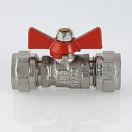 Кран шаровый 16х16мм VALTEC BASE под обжим, красная бабочка VT.343.N.1616