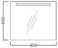 Зеркало Jacob Delafon PARALLEL/LINE EB1413 (800х30х650) антипар, подсветка, инфракрасный выключатель