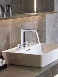 Смеситель Hansgrohe Metropol 74515000 на раковину на 3 секции с клапаном, излив 160мм, ручка-петля — изображение 2