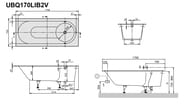 Ванна квариловая Villeroy & Boch LIBRA (1700х750) с ножками, белая UBQ170LIB2V-01
