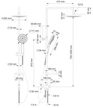 Душевой гарнитур Swedbe Calypso 5063 верхний/ручной душ 3 реж., шланг, мыльница, цвет: хром