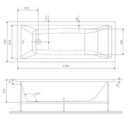 Каркас для ванны AM.PM Gem (1700х750) W93A-170-075W-R
