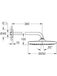 ������� ��� Grohe Tempesta 26668000 ���� 250��, 1 ����� �����, ��������� ��������� 380��, ����/�����
