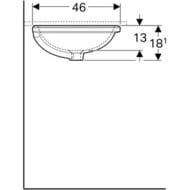 Раковина Geberit VariForm (550х400) встраиваемая, без отв. под смеситель, без перелива 500.758.01.2