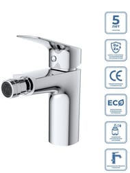 Смеситель для биде BelBagno DUE-BD-CRM-W0 105 мм,однозахватный,фиксированный излив, хром — изображение 2
