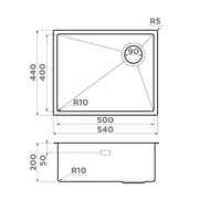 ����� Omoikiri TAKI 54-U/IF-IN Side SF (540�440�200) ����.������, ������� ����, ����.����� 4997034