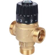 Термостатический смес. клапан STOUT для систем отопления и ГВС 3/4" НР 30-65°С KV 1,8, центр.смеш