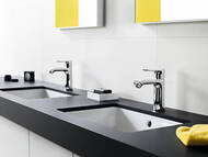 Смеситель для умывальника Hansgrohe Metris 31080000 однозахв., низкий излив 100мм, дон.клапан, хром