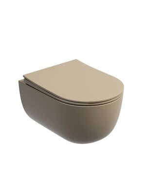 Унитаз подвесной Ceramicanova Modena 490х355х320 без ободка, сиденье м/л, капучино матовый CN6063MC