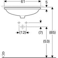 Раковина Geberit VariForm (550х400) встраиваемая, без отв. под смеситель, с переливом 500.756.01.2