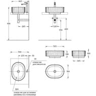 Раковина KERAMA MARAZZI AMAREMARE Artbasin Vento накладная 500х366х180, белая глянцевая VE.wb.50\WHT