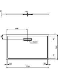 Ideal Standard ������� ������ ULTRAFLAT 1200x700x25 ��������� �������������, ������ ������� T4476V3
