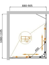 ������� ������ CEZARES MOLVENO (1080-1105x880-905�1950) AH-21-90+20-C-Cr-IV ������ ����������/����