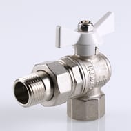Кран угловой с американкой 1/2"ВН VALTEC BASE белая бабочка VT.228.NW.04