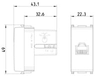 ������� Vimar PLANA RJ11 ����������� ��� BAS, ������� 14329.SL