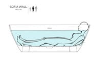 Ванна отдельностоящая Salini Sofia Wall S-sense 102513G 1800х850х610 иск. камень, белый глянец