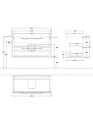 Тумба под умывальник Villeroy & Boch Subway 2.0 (987х520х449) 2 ящика, серый трюфель A69700VG — изображение 2