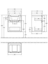 Тумба под умывальник Villeroy & Boch Subway 2.0 (485х380х590) подвесная, 2 ящика, soft grey A90700VK — изображение 2