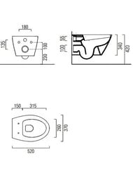������ ��������� GSI Modo (520�420�370) ������������, Swirlflush, ������, ����� ������ 9816FR211
