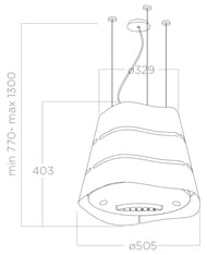 ������� ELICA Wave UX BL MAT/F/51 LED, d505�403 ��, 1000 �3/�, 219 ��, ������ ������� PRF0171193