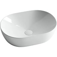 Раковина накладная Ceramicanova Element 480х350х130 овальная, без перелива, цвет: белый CN5010