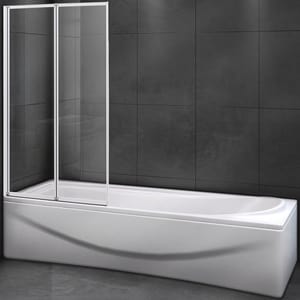 Шторка на ванну CEZARES RELAX-V-2-80/140-C-Bi (800х1400) складная, стекло прозрачное, профиль белый