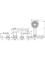 Смеситель Hansgrohe Vivenis 75444000 для край ванны, на 4 отверстия, sBox, хром — изображение 3