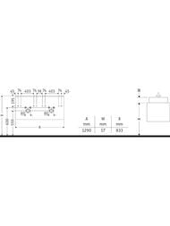 ����� ��� �������� Duravit L-Cube 1290�550�481 ���������, 4 �����, ����� ������� LC625901818