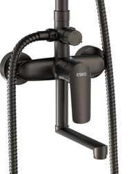 Душевая система ESKO Lagos Gun Metal ST205LGGM  настенная, ручной/верх. душ, поворот. излив, графит — изображение 3