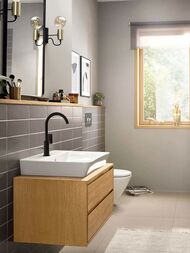 Смеситель для раковины Hansgrohe Rebris E 72576670 однозахватный, донный клапан, матовый черный — изображение 2