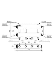 Модульный коллектор Gidruss MKSS-150-2x25 до 150 кВт, 2 магистр. подкл. 1 1/2, 2 контура 1" — изображение 3
