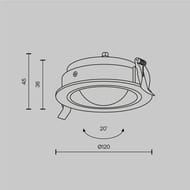 ������������ ���������� Maytoni Lens (����) DL105-12W4K-B, 4000K, 12��, 70�, IP44, ������