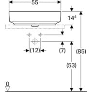 Раковина Geberit VariForm (550х400) накладная, без отв. под смеситель, без перелива 500.774.01.2