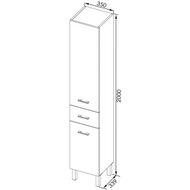 ����� Aquanet ������ 35 L (350�2000�339) ���������, 1 ����, 2 ������, ����� ����� 187487