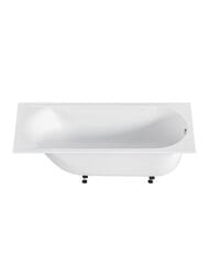 Ванна из литьевого мрамора BAS Афина 1700х750 пристенная, белый матовый Solid Surface ВА00038