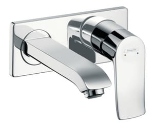 Смеситель Hansgrohe Metris 31251000 LowFlow на раковину, встраиваемый, на 2секции, излив 165мм, хром