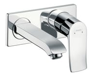 Смеситель Hansgrohe Metris 31251000 LowFlow на раковину, встраиваемый, на 2секции, излив 165мм, хром
