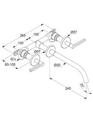 ��������� KLUDI Nova Fonte Puristic ��� ����������� ������������, 3 ���. ����� 240��, ���� 201460515