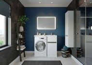 Раковина Aquaton Лондри 105 1A72223KLH010 1050x500x150 д/стир.маш., литой мрамор, чаша справа, белая