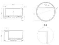 �������� SALINI Armonia ROUND TOP 02 130422TM ���������, 450�450�250, S-Stone ����� �������