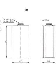 Двухконтурный настенный газовый котёл BAXI ECO 4S 24 (400х730х299) 24кВт, два теплообменника