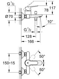 ��������� Grohe BauEdge 23334 ��� �����/����, �������������,�������� ������������� �����, ����� 1/2"