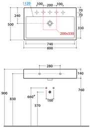 Раковина Globo Stone (800х500х140) подвесная/накладная, без отверстия под смеситель, белая SCQ81BI