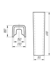 ��������� Cersanit CARINA (170�170�690) ��� ������� CAR50/55/60, ����� PO-CAR50/55/60