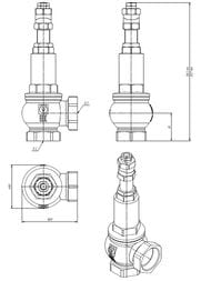 Клапан предохранительный VALTEC 2"вв с возм. ручного открытия. P=1-16бар. (тефл.) VT.1831.N.09